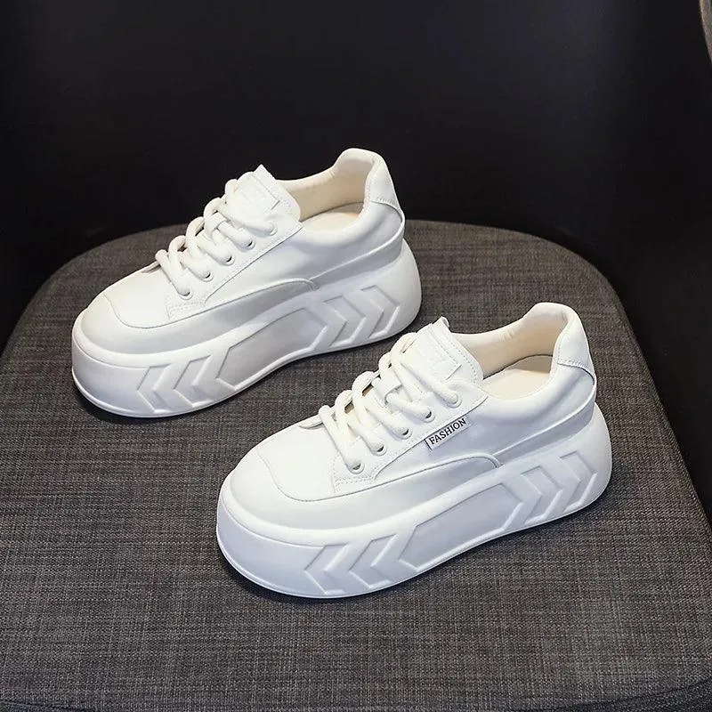 Women's Casual Shoes - Leather Chunky Sneakers (FC1230)