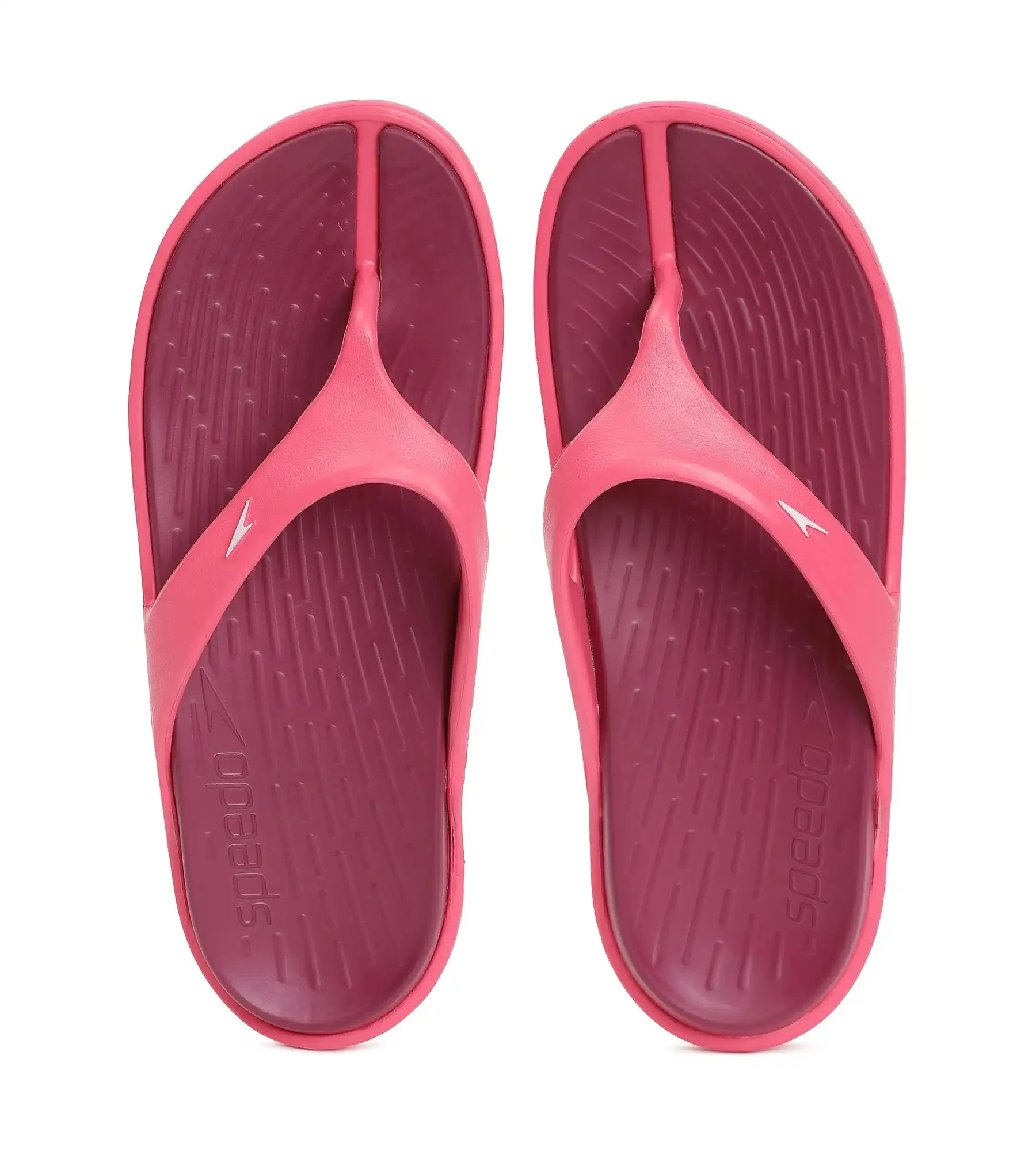 Women's Dual Colour Flip Flops - Deep Plum & Cinder Rose